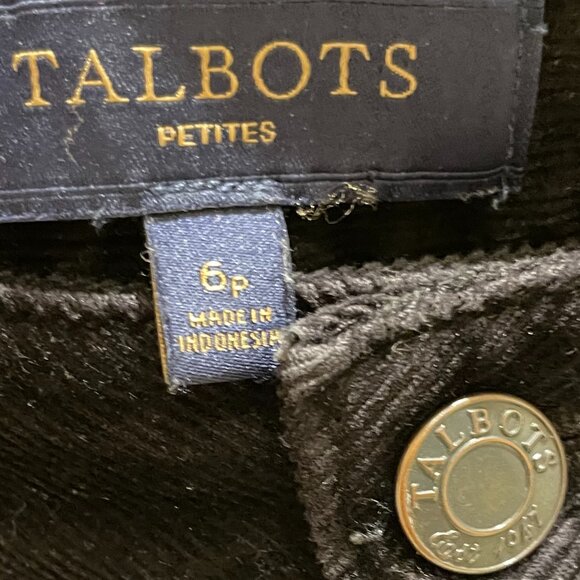 Talbots 6P Curvy Black Corduroy Pants - Picture 3 of 11